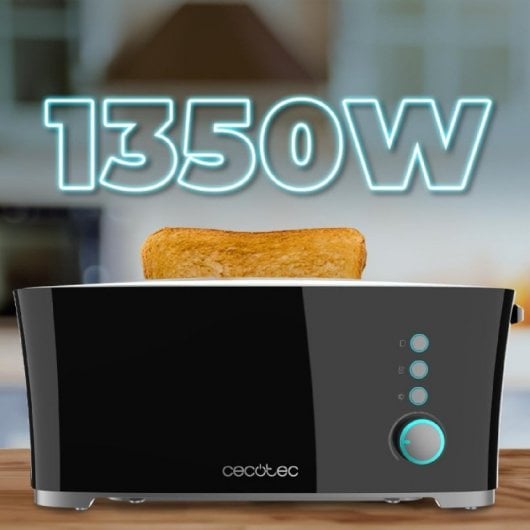 Cecotec Toast&Taste Extra Double N Tostador 2 Rebanadas y Función Descongelar 1350W Negro