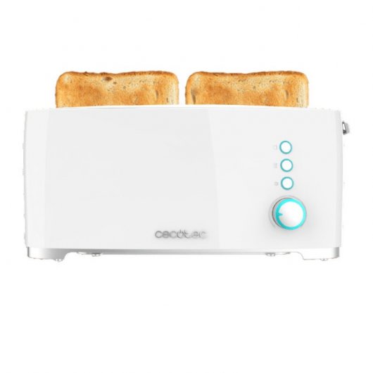 Cecotec Toast&Taste Extra W Tostador 1 Rebanada Larga, Elevación Panecillos y Descongela Blanco