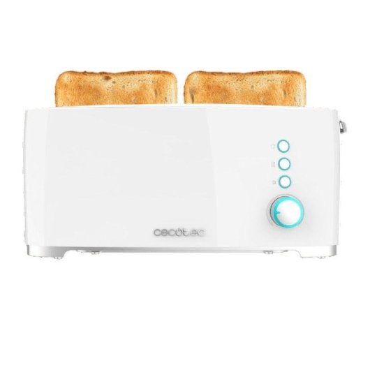 Tostapane Cecotec Toast&Taste Extra W Bianco 1000W con Supporto Panini e Scongelamento