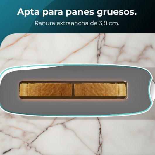 Cecotec Toast&Taste Extra W Tostador 1 Rebanada Larga, Elevación Panecillos y Descongela Blanco