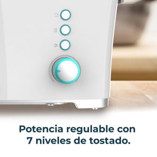 Cecotec Toast&Taste Extra W Tostador 1 Rebanada Larga, Elevación Panecillos y Descongela Blanco