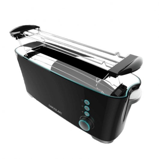 Cecotec Toast&Taste Extra B Tostador 1 Rebanada Larga, Elevación Panecillos y Descongela Negro