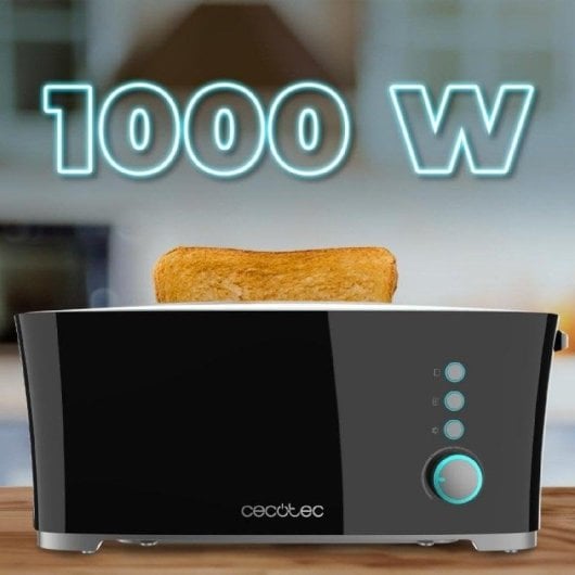 Torradeira Cecotec Toast&Taste Extra B 1000W 1 ranhura XL suporte pão função descongelar