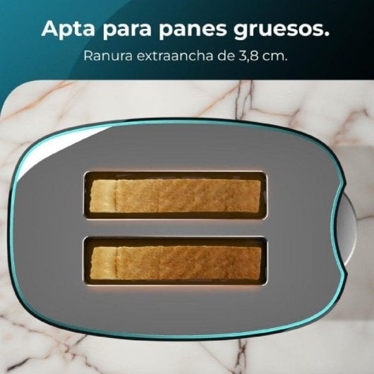 Toaster Cecotec Toast&Taste Double B 2 Scheiben 650W Edelstahl Schwarz breite Schlitze