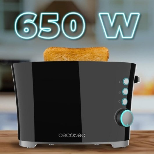 Cecotec Toast&Taste Double B Tostador 2 Rebanadas con Elevación de Panecillos y Descongela Negro