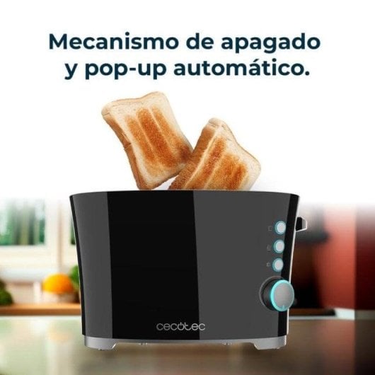 Toaster Cecotec Toast&Taste Double B 2 Scheiben 650W Edelstahl Schwarz breite Schlitze