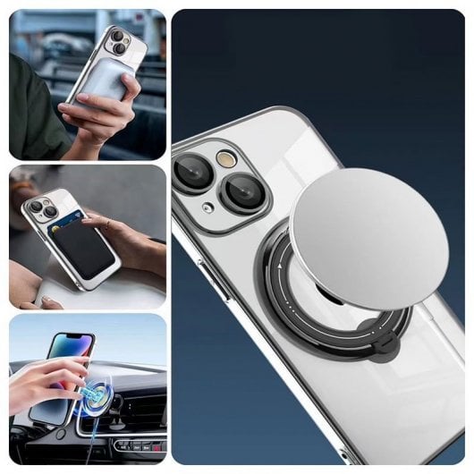 Coole magnetische Hülle mit Ring für MagSafe-Ladegeräte, Schwarz für iPhone 14