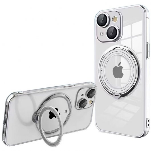 Capa magnética legal com anel para cargas tipo MagSafe cinza para iPhone 14