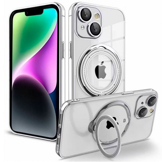 Capa magnética legal com anel para cargas tipo MagSafe cinza para iPhone 14
