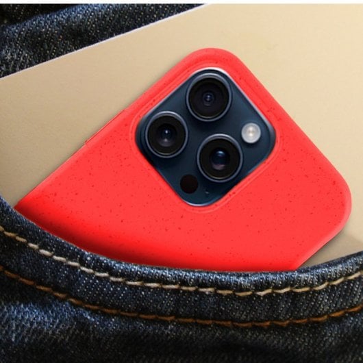 Cool Funda Eco Biodegradable Roja para iPhone 15 Pro