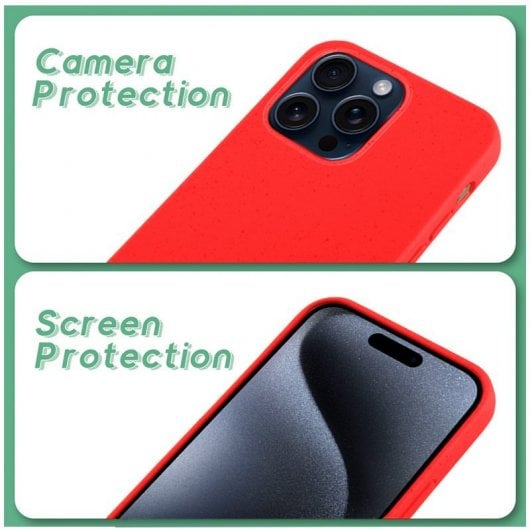Cool Funda Eco Biodegradable Roja para iPhone 15 Pro