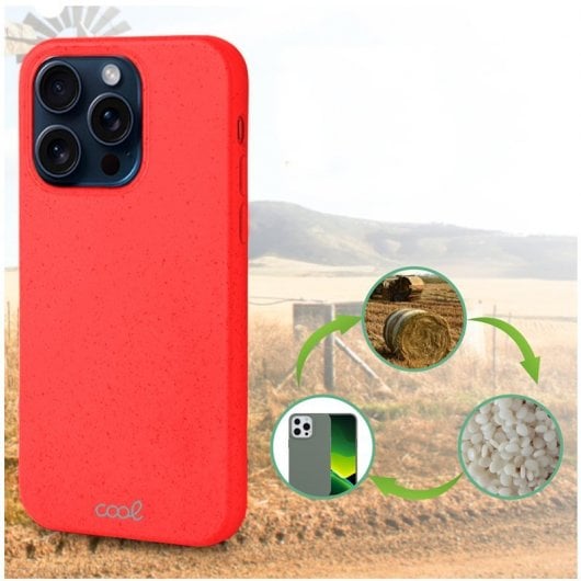 Cool Funda Eco Biodegradable Roja para iPhone 15 Pro