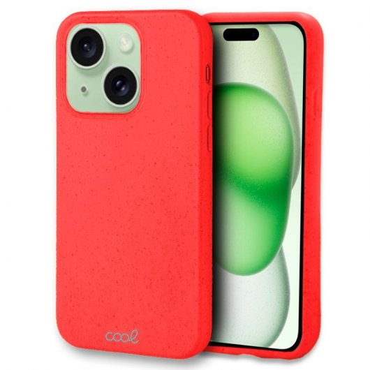 Capa biodegradável ecológica vermelha legal para iPhone 15 Plus