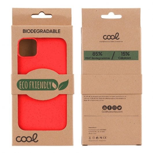 Capa biodegradável ecológica vermelha legal para iPhone 15 Plus