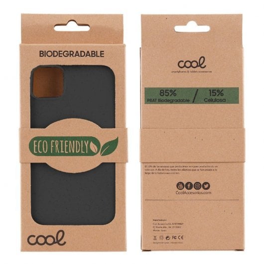 Coole schwarze, biologisch abbaubare Öko-Hülle für das iPhone 15 Plus