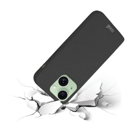 Coole schwarze, biologisch abbaubare Öko-Hülle für das iPhone 15 Plus