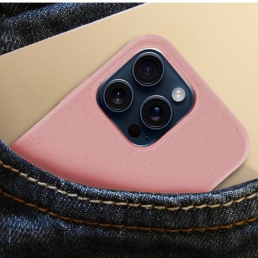 Cool Funda Eco Biodegradable Rosa para iPhone 15 Pro