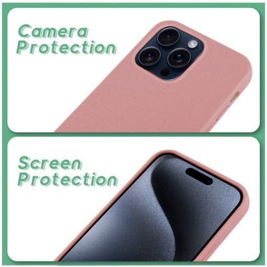 Cool Funda Eco Biodegradable Rosa para iPhone 15 Pro