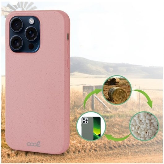 Cool Funda Eco Biodegradable Rosa para iPhone 15 Pro