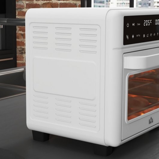 Homcom Horno Eléctrico Multifunción De Sobremesa 13l 1200w 33,5x32x32,5cm Blanco