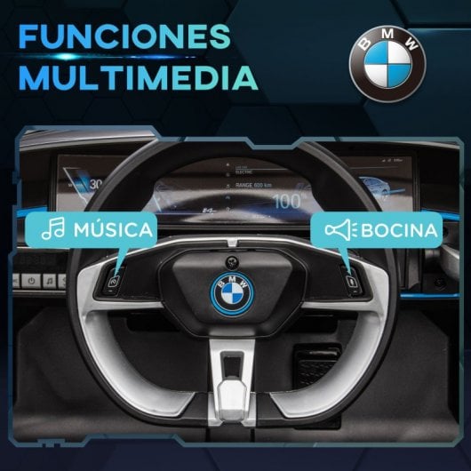 Carro elétrico Homcom para crianças de 37 a 72 meses com música MP3 115x67x45 cm preto