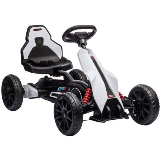 Carro elétrico Homcom Go Kart para crianças de 3 a 8 anos 100x58x58,5 cm branco