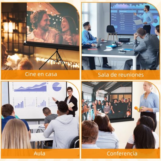 Homcom Pantalla De Proyector Manual Con Soporte 84 Pulgadas 186x105 Cm Negro