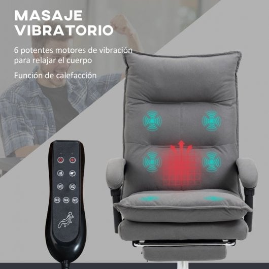 Vinsetto Silla De Masaje Con 6 Puntos De Masaje Y 5 Modos 66x74x121,5 Cm Gris