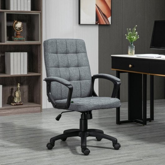 Vinsetto Silla De Oficina Con Altura Ajustable 59x63x96-105,5 Cm Gris Oscuro
