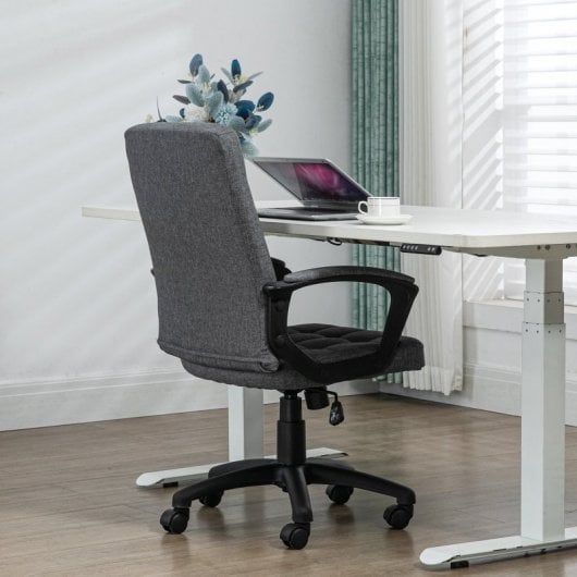 Vinsetto Silla De Oficina Con Altura Ajustable 59x63x96-105,5 Cm Gris Oscuro