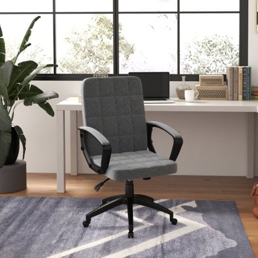 Vinsetto Silla De Oficina Con Altura Ajustable 59x63x96-105,5 Cm Gris Oscuro