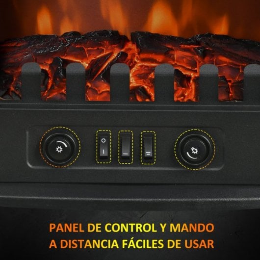 Homcom Chimenea Eléctrica 1000w/2000w Para Sala 15-30 M² 55x31x58 Cm Negro