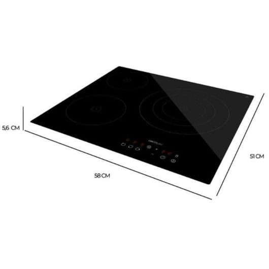 Placa Vitrocerâmica Cecotec Bolero Squad V 3001 3 Zonas 5700W Touch Control