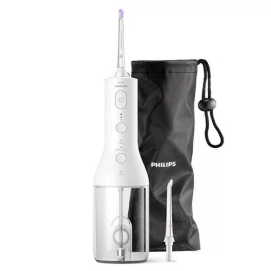 Hydropulseurs Philips Cordless Power Flosser 3000 Technologie Quad Stream 3 Niveaux 2 Buses
