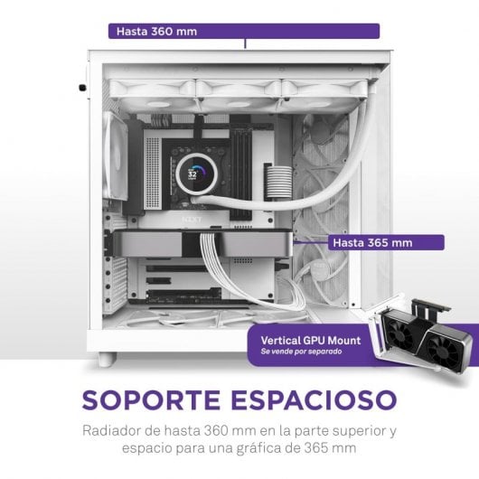 NZXT H6 Flow Mid Tower Cristal Templado USB-C Blanca