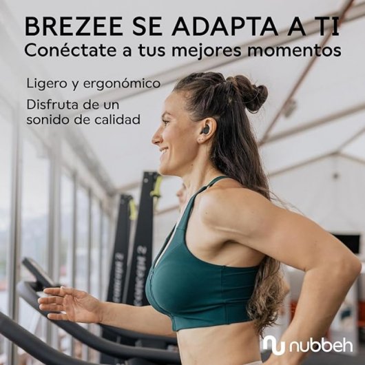 Nubbeh Breeze Auriculares Sport 2 em 1 Sem Fios 60mah/400mah Pretos