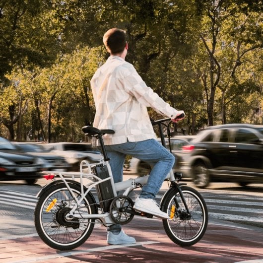 Bicicletta elettrica pieghevole Cecotec Folding 35 km autonomia 16" doppio freno a disco