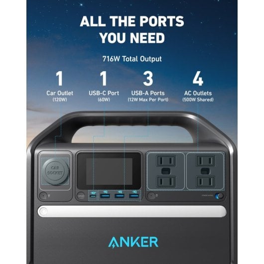Centrale elettrica portatile Anker 535 512Wh 500W