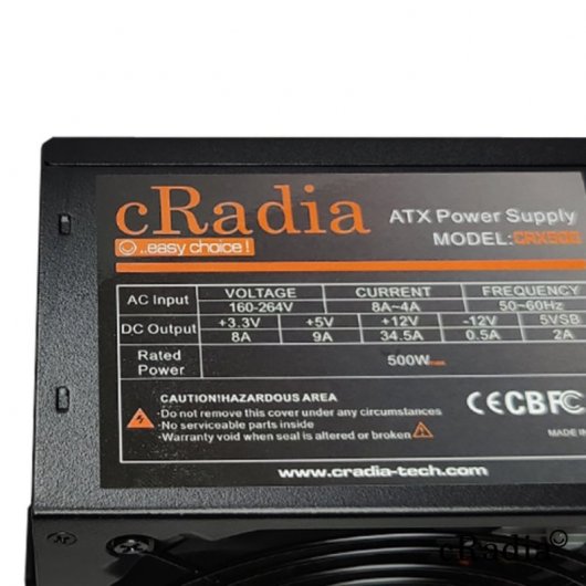 cRadia Cronus Fonte de Alimentação Silent ATX 500W