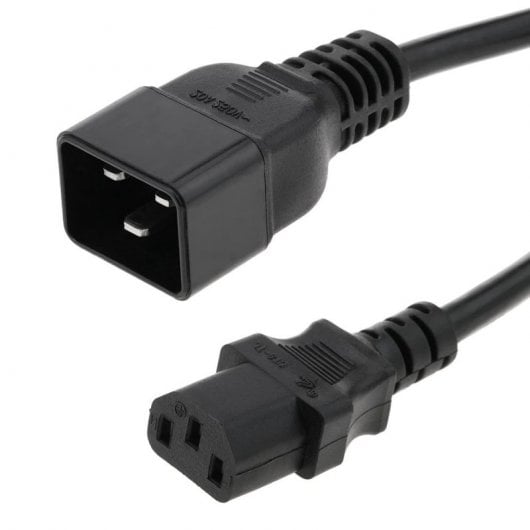 Câble d'extension d'alimentation externe Cradia IEC60320 C19H - C20M 0,6 m Noir