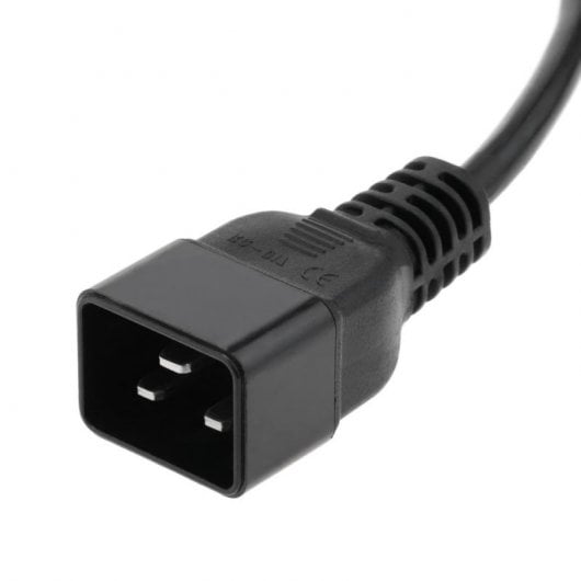 Câble d'extension d'alimentation externe Cradia IEC60320 C19H - C20M 0,6 m Noir