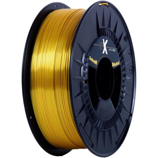 X Filament Filamento PLA Efecto SEDA Impresora 3D 1,75mm 1Kg Gold
