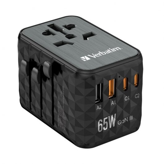 Verbatim UTA-05 Universaladapter 65 W mit Schnellladung, Schwarz