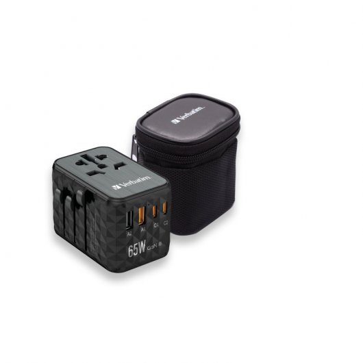 Verbatim UTA-05 Universaladapter 65 W mit Schnellladung, Schwarz
