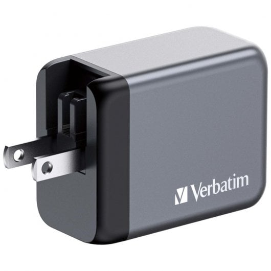 Verbatim GNC-65 Carregador GaN 65W Carga Rápida Cinzento