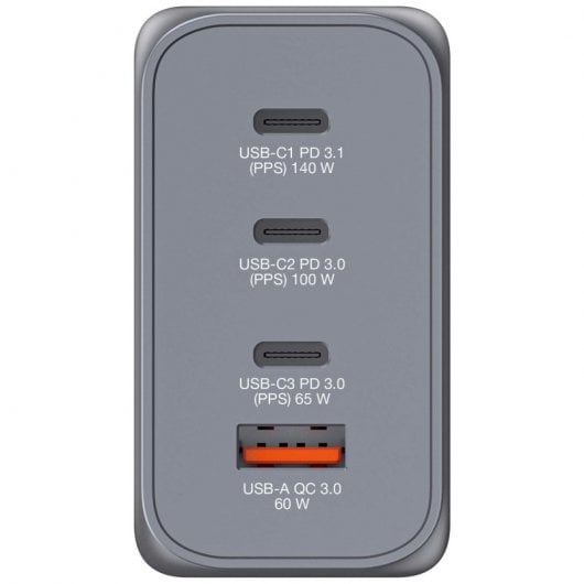 Verbatim GNC-240 Cargador GaN 240W Carga Rápida Gris