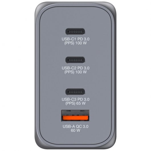 Verbatim GNC-200 Cargador GaN 200W Carga Rápida Gris