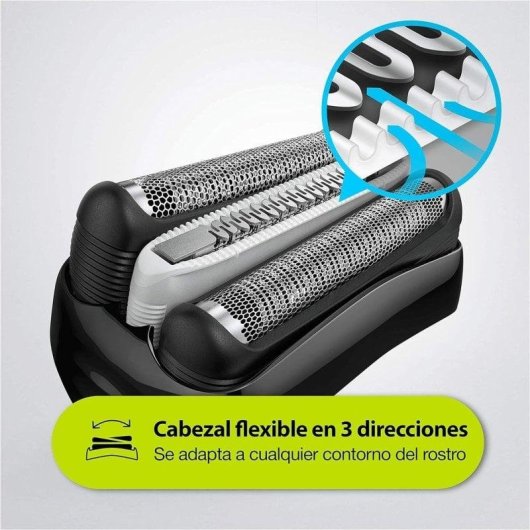 Rasoir Visage Braun Series 3 ProSkin 3000BT Sans Fil 45min Sec et Mouillé 5 Sabots