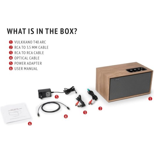 Vulkkano T40 ARC Enceinte de bureau active 40W Marron