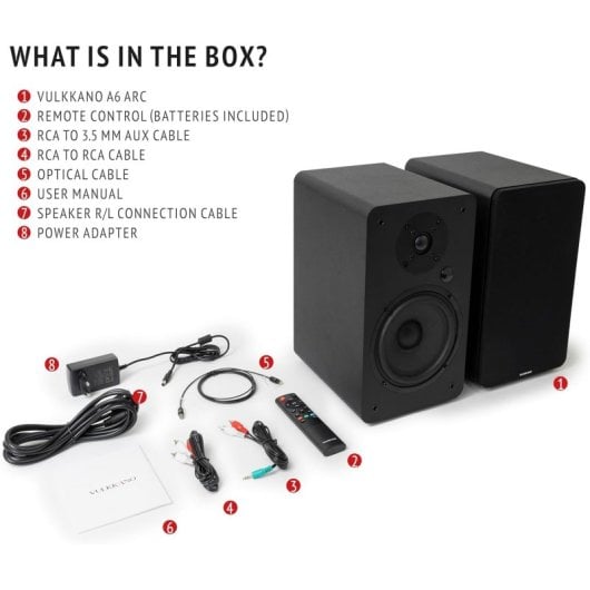 Vulkkano A6 ARC Active 2.0 Desktop-Lautsprecher 120 W Schwarz